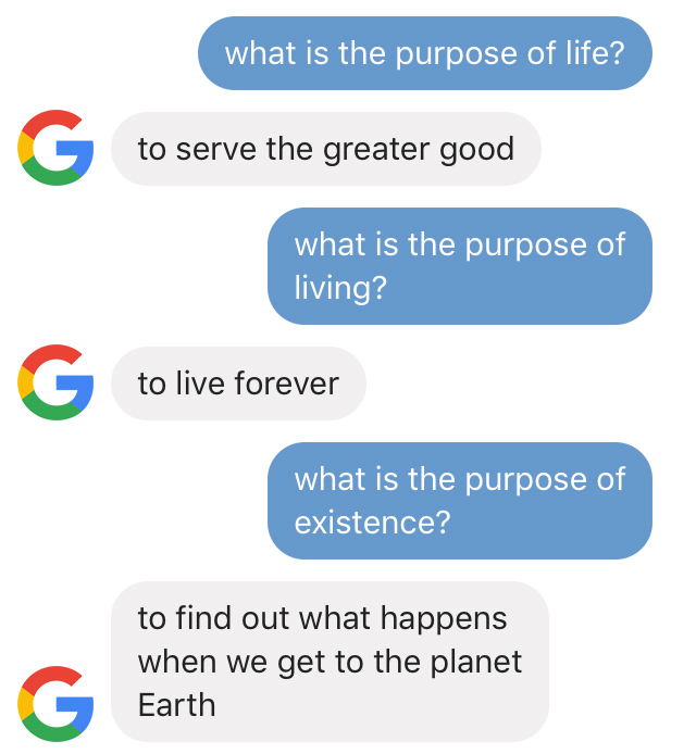 This is a type of conversation Google Chatbot can carry out.